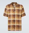 Dries Van Noten Checked Jacquard Bowling Shirt In Brown