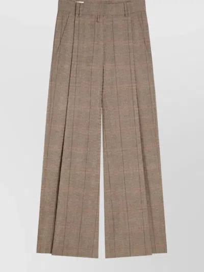 Dries Van Noten Checked Oversized Pleated Wide-leg Trousers In Brown