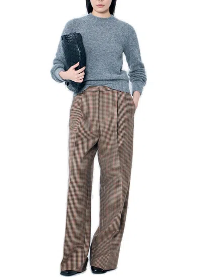 Dries Van Noten Checked Pants In Grey