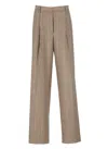 Dries Van Noten Checked Pleated Trousers In Brown
