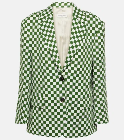 Dries Van Noten Checked Single-breasted Blazer In Multicoloured