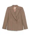 Dries Van Noten Double-breasted Crystal-embellished Checked Wool Blazer In Brown
