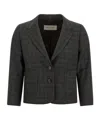 Dries Van Noten Checked Wool Blazer In Gray