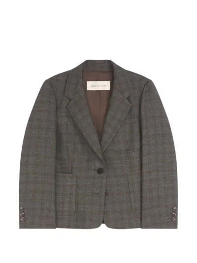 Dries Van Noten Checked Wool Blazer In Multi