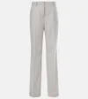 Dries Van Noten Checked Wool Straight Pants In Grey