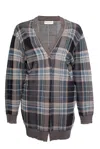 Dries Van Noten Checkered Cardigan In Multi