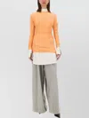Dries Van Noten Checkered High Neck Long Sleeve Top In Orange