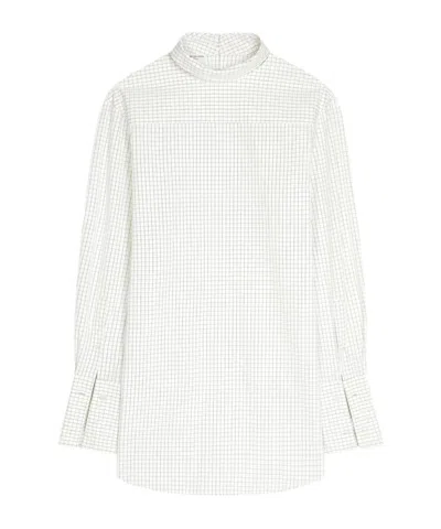 DRIES VAN NOTEN DRIES VAN NOTEN GRID MOCK-NECK LONG SLEEVED SHIRT