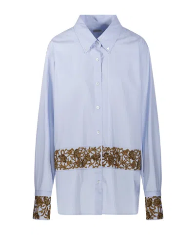 Dries Van Noten Cheers Bis Emb 4314 W. W. Shirt Light Blue