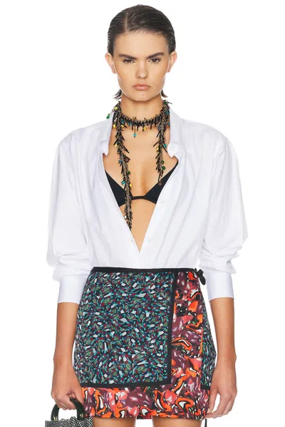 Dries Van Noten Caper Cotton Poplin Shirt In White