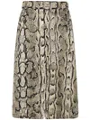 Dries Van Noten Sheraz Skirt With Jacquard Snake Print In Beige