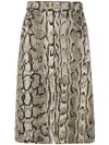 Dries Van Noten Sheraz Skirt With Jacquard Snake Print In Beige