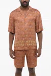 Dries Van Noten Chiffon Cassi Shirt With Embroidered Band In Orange