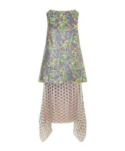 Dries Van Noten Chiffon Midi Dress In Multi