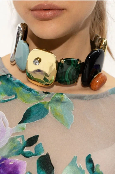 Dries Van Noten Choker With Maxi Embellishment Stones In Multi