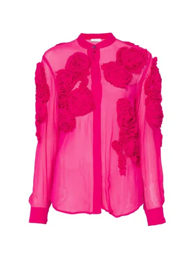 Dries Van Noten Chowsa Embroidered Blouse In Pink