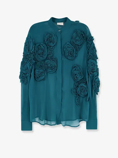 Dries Van Noten Chowsa Viscose Shirt In Blue
