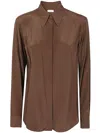 Dries Van Noten 9164 Collared Neck Long Sleeves Shirt In Brown