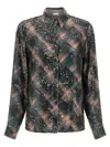 Dries Van Noten Abstract Pattern Long Sleeve Collared Shirt In Black