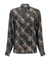 Dries Van Noten Abstract Pattern Long Sleeve Collared Shirt In Multi