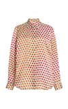 Dries Van Noten Chowy Polka-dot Silk-satin Shirt In Multi