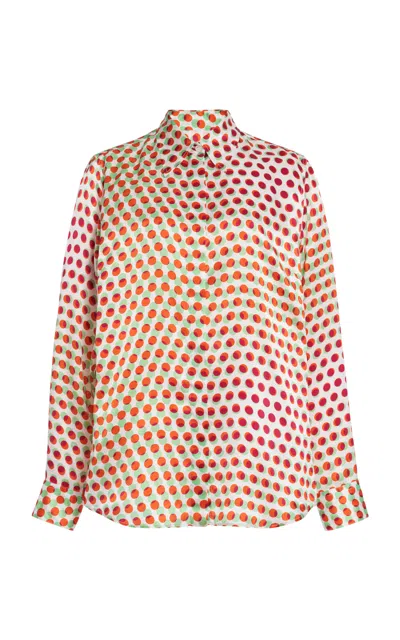 Dries Van Noten Chowy Polka-dot Silk-satin Shirt In Multi