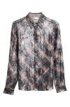 Dries Van Noten Chowy Sequin Button-up Shirt In Brown