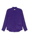 Dries Van Noten Satin Pointed Collar Long Sleeves Shirt