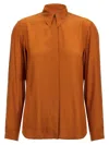Dries Van Noten 'chowy' Long Sleeves Pointed Collar Shirt In Brown