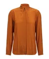 Dries Van Noten 'chowy' Long Sleeves Pointed Collar Shirt In Brown
