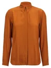 Dries Van Noten 'chowy' Long Sleeves Pointed Collar Shirt In Brown
