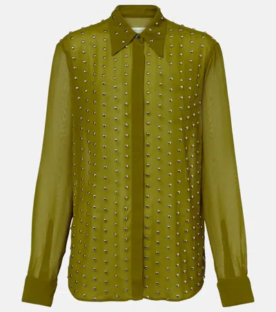 Dries Van Noten Chowy Studded Semi-sheer Shirt