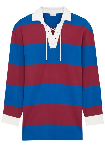 Dries Van Noten Chu Striped Cotton-blend Polo Shirt In Multi