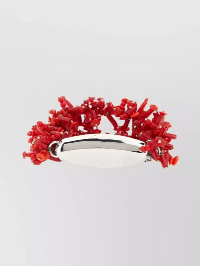 Dries Van Noten Chunky Beads Silver Tone Bracelet