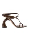 Dries Van Noten Asymmetric Heel Sandals In Brown