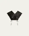 Dries Van Noten Cico Floral Lace Drawstring Crop Top In Black