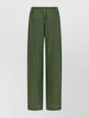 Dries Van Noten Cinched Waist Wide Leg Trousers In Green