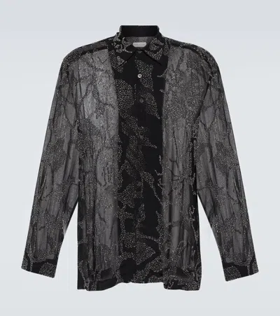 Pre-owned Dries Van Noten Clasen Embroidery Shirt In Black