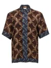 Dries Van Noten Panelled Geometric Pattern Short Sleeve Shirt In Brown