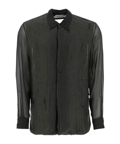 Dries Van Noten Clasens Embellished Shirt In Beige