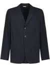 Dries Van Noten Classic Blue Blazer With Notched Lapels In Blue