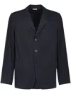 Dries Van Noten Classic Blue Blazer With Notched Lapels In Blue