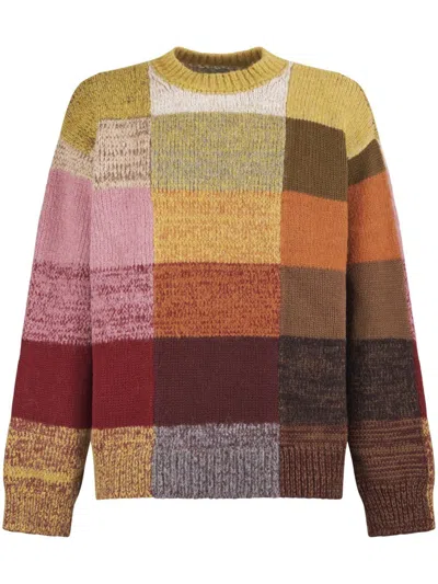 Dries Van Noten Classic Knit Sweater With Ribbed Cuffs In Multi