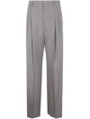 Dries Van Noten Pleated Straight Leg Panrom Trousers In Gray