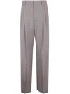 Dries Van Noten Pleated Straight Leg Panrom Trousers In Grey