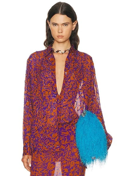 Dries Van Noten Clavelly Shirt In Orange