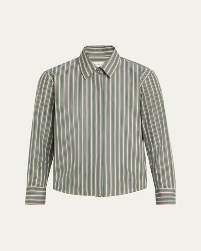 Dries Van Noten Clavini Stripe Button Down Shirt In Pistache