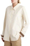 Dries Van Noten Clavini Stripe Cotton Poplin Button-up Shirt In Yellow