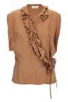 Dries Van Noten Brown Clematis Top