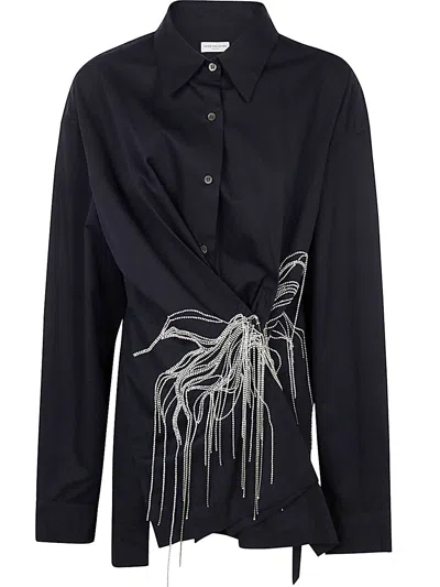 Dries Van Noten Clicks Emb 9295 W.w.shirt In Black